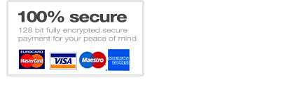 100% Secure - 128 bit fully encrypted secure payment for your peace of mind